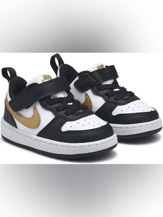 Nike Other - NIKE Unisex Kids Court Borough Low Recraft Black Gold 5C Toddler NIB